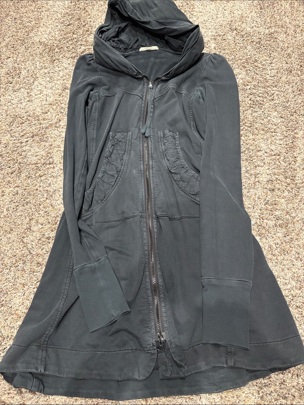 Prairie Underground Black Hooded Tunic Jacket